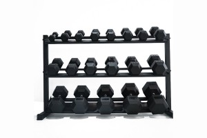 Rubber Coated Hexagon Dumbbell